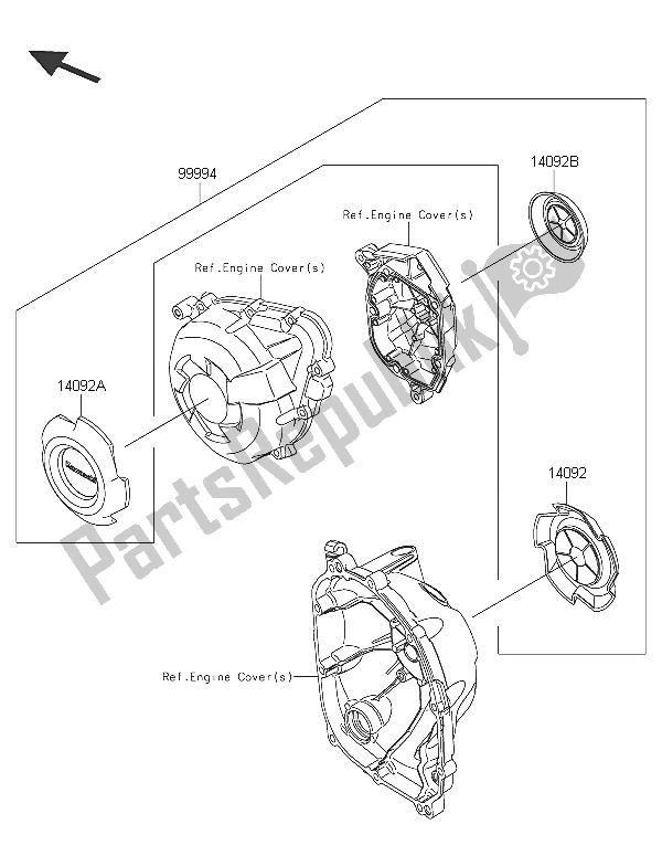 Todas las partes para Accesorio (control Deslizante Del Motor) de Kawasaki Z 1000 2016