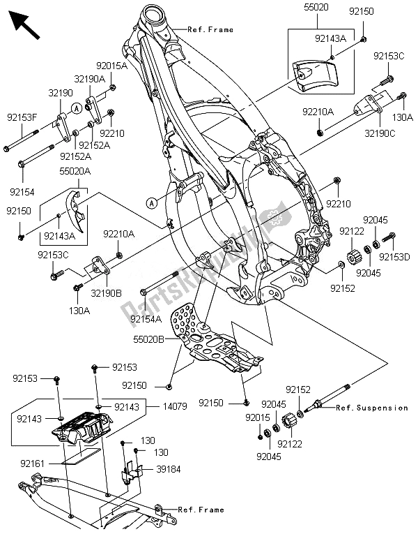 Alle onderdelen voor de Frame Hulpstukken van de Kawasaki KLX 450R 2014