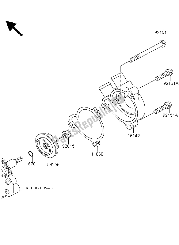 Tutte le parti per il Pompa Dell'acqua del Kawasaki KLX 250 2011