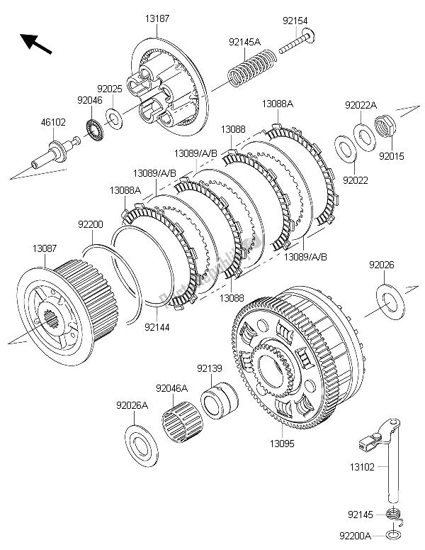 All parts for the Clutch of the Kawasaki Z 1000 SX 2015