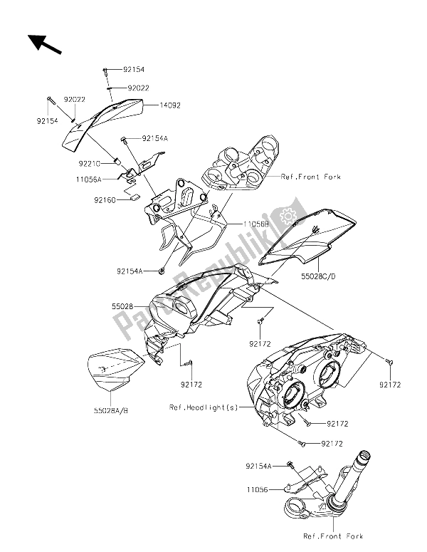 Todas las partes para Cubierta de Kawasaki Z 300 2015