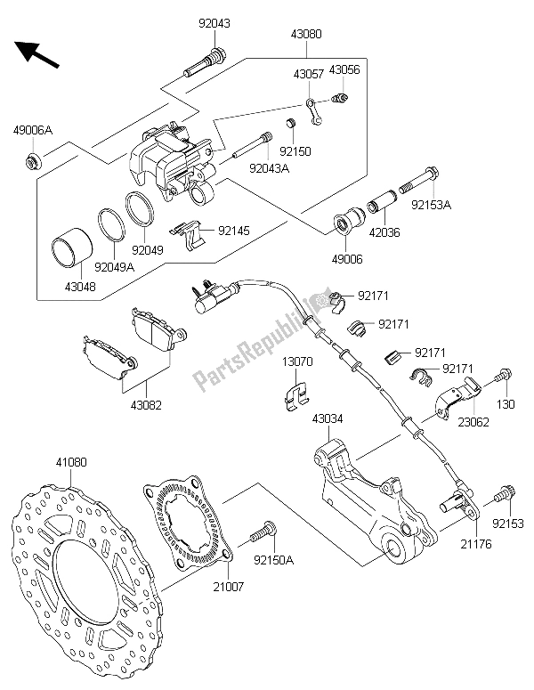 Todas las partes para Freno Trasero de Kawasaki Versys 1000 2015