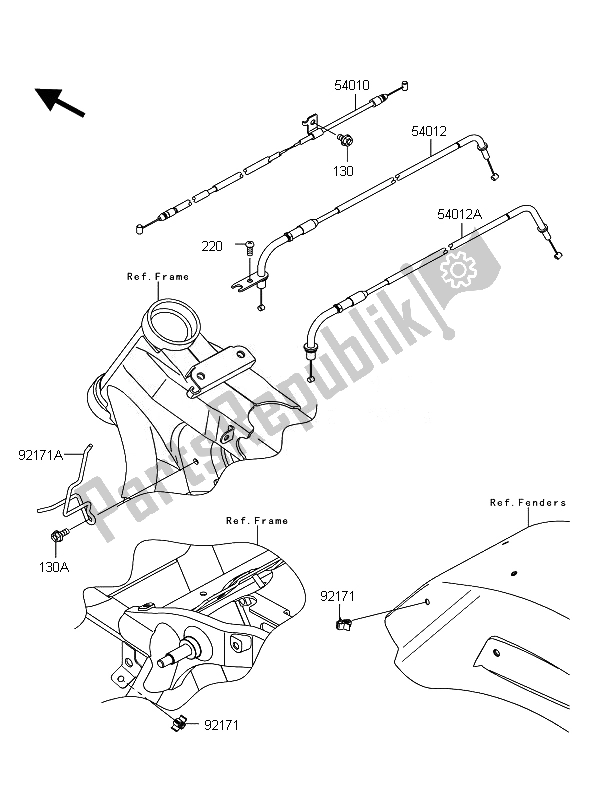 All parts for the Cables of the Kawasaki VN 1700 Classic ABS 2010