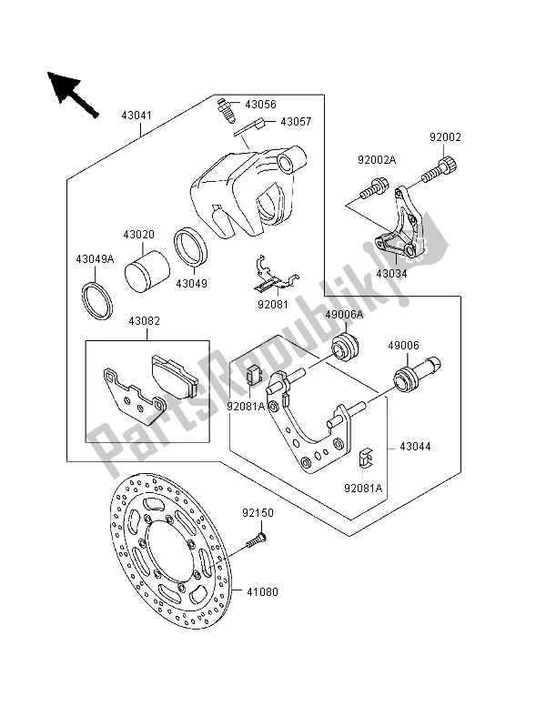 Toutes les pièces pour le Frein Arriere du Kawasaki VN 1500 Classic Tourer 1999