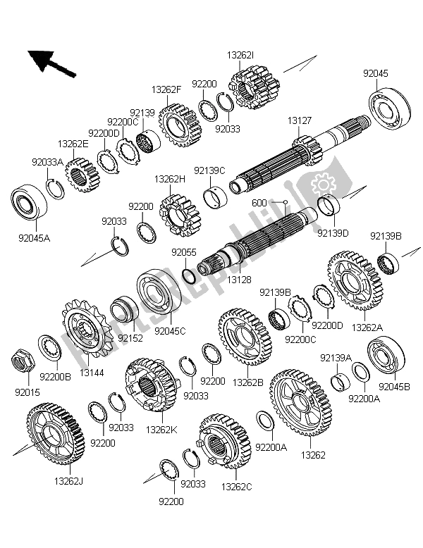 All parts for the Transmission of the Kawasaki Ninja ZX 10R ABS 1000 2012