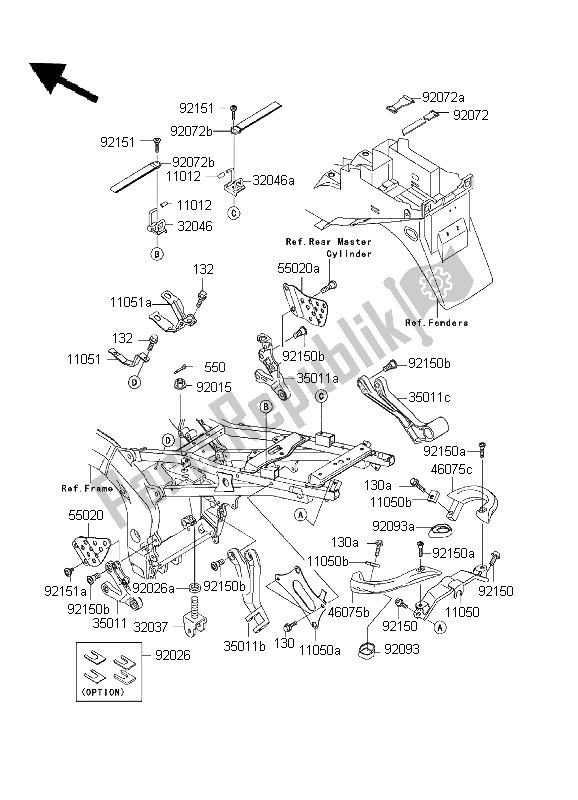 All parts for the Battery Case of the Kawasaki Ninja ZX 6R 600 2001