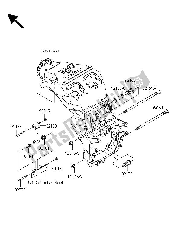 Toutes les pièces pour le Montage Moteur du Kawasaki Ninja ZX 12R 1200 2006