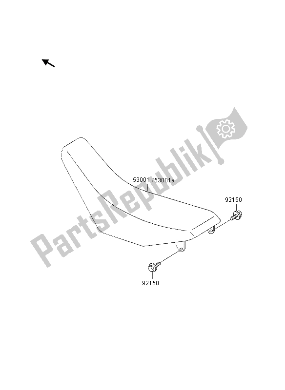 All parts for the Seat of the Kawasaki KX 250 1997