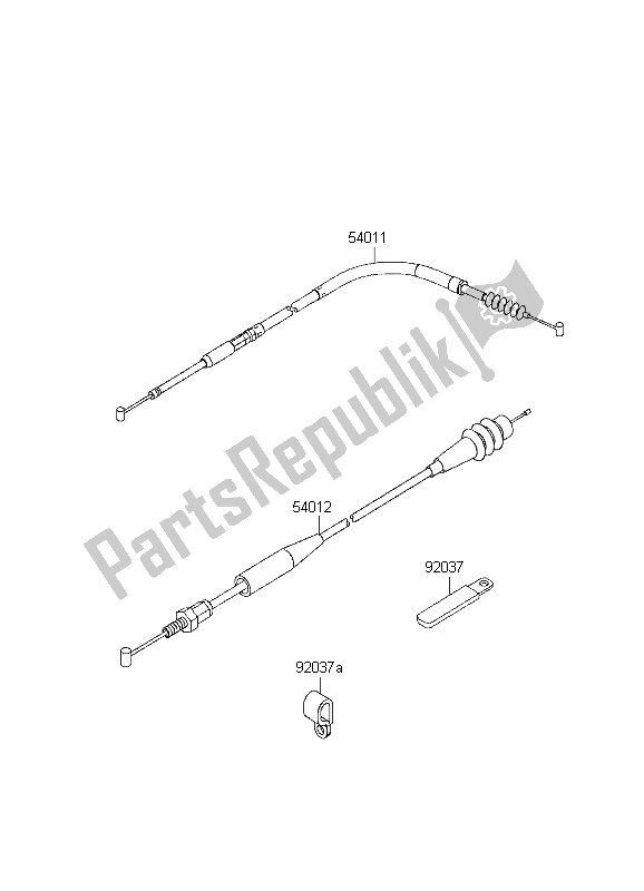 Tutte le parti per il Cavi del Kawasaki KX 250 1995