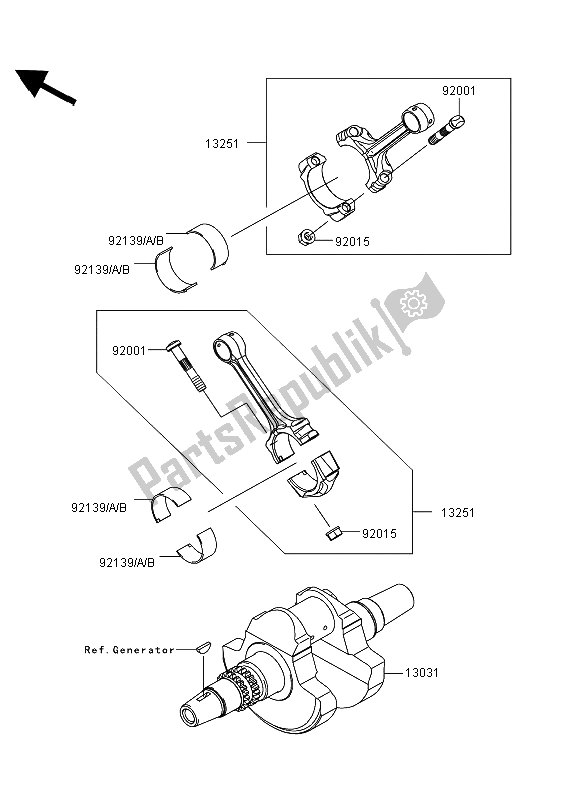 All parts for the Crankshaft of the Kawasaki KVF 750 4X4 EPS 2013