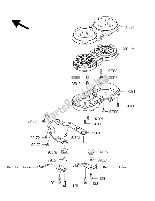 All parts for the Meter of the Kawasaki W 800 2012