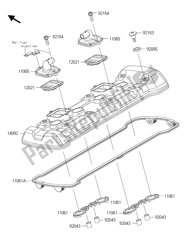 Tutte le parti per il Coperchio Della Testata del Kawasaki Z 1000 2015