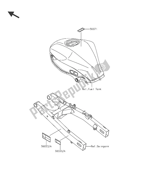 Tutte le parti per il Etichette del Kawasaki Z 250 SL ABS 2016