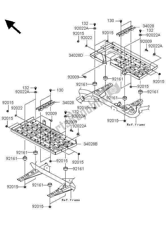 All parts for the Footrests of the Kawasaki KVF 360 4X4 2004