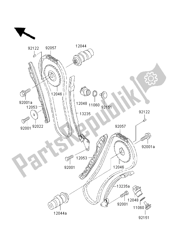 Wszystkie części do Wa? Ek Rozrz? Du I Napinacz Kawasaki VN 800 Classic 2003