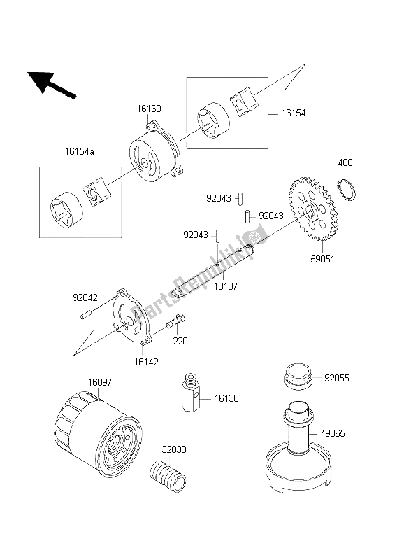 Tutte le parti per il Pompa Dell'olio del Kawasaki ZZ R 600 1999