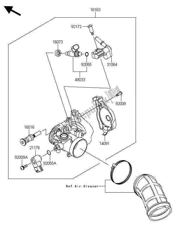 All parts for the Throttle of the Kawasaki KFX 450R 2013