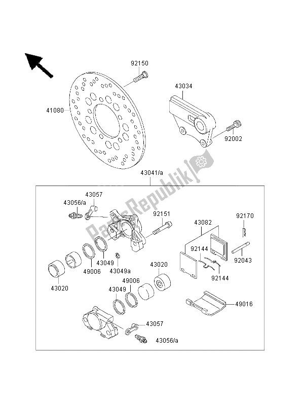 Todas las partes para Freno Trasero de Kawasaki Ninja ZX 7R 750 2000