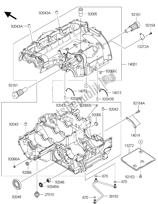 Tutte le parti per il Carter del Kawasaki Z 1000 2015