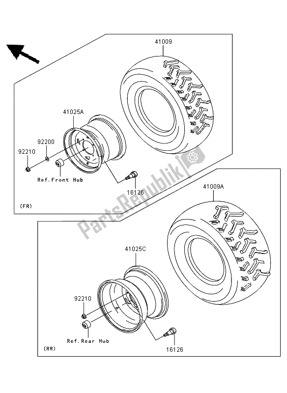 All parts for the Tires of the Kawasaki KVF 650 4X4 2007