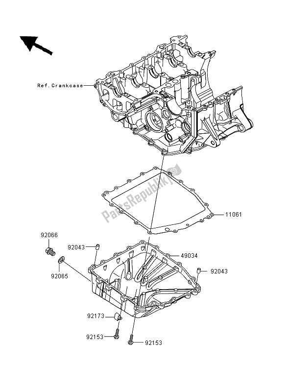 Wszystkie części do Miska Olejowa Kawasaki Ninja ZX 6R 600 2012