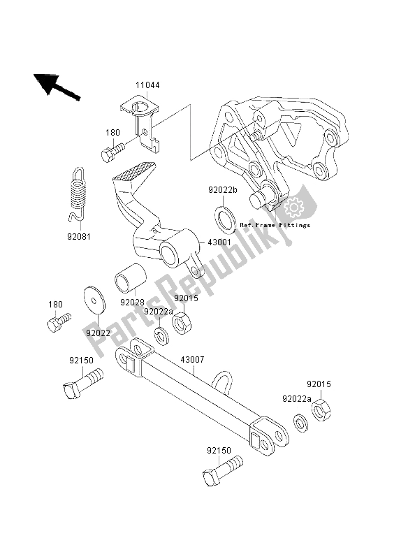 Todas las partes para Pedal De Freno de Kawasaki ZZR 600 2003