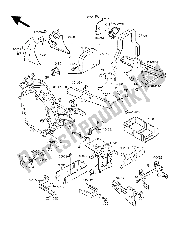 All parts for the Battery Case of the Kawasaki VN 15 SE 1500 1991