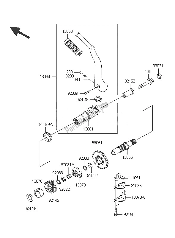 Todas las partes para Mecanismo De Arranque de Kawasaki W 650 2005