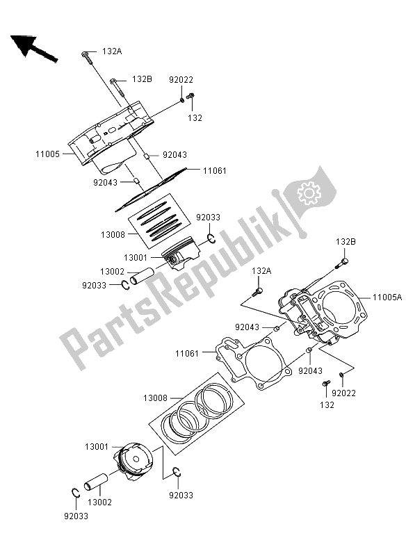 Todas las partes para Pistón (es) De Cilindro de Kawasaki KVF 750 4X4 2008