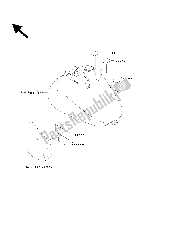 Todas las partes para Etiquetas de Kawasaki VN 1500 Drifter 2002