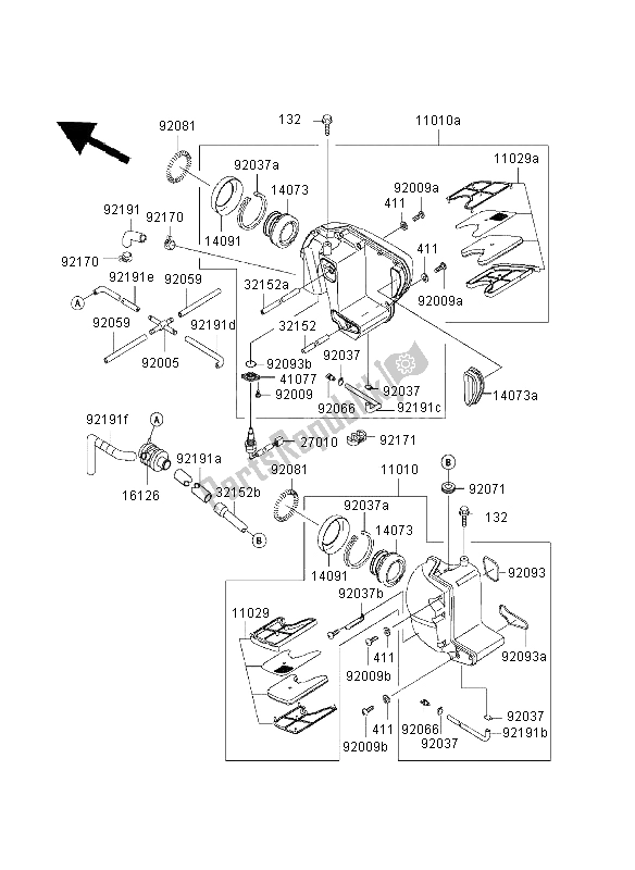 Tutte le parti per il Filtro Dell'aria del Kawasaki W 650 2003