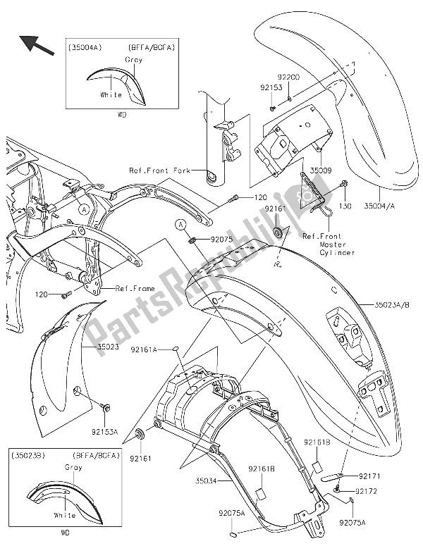 All parts for the Fenders of the Kawasaki Vulcan 900 Classic 2016