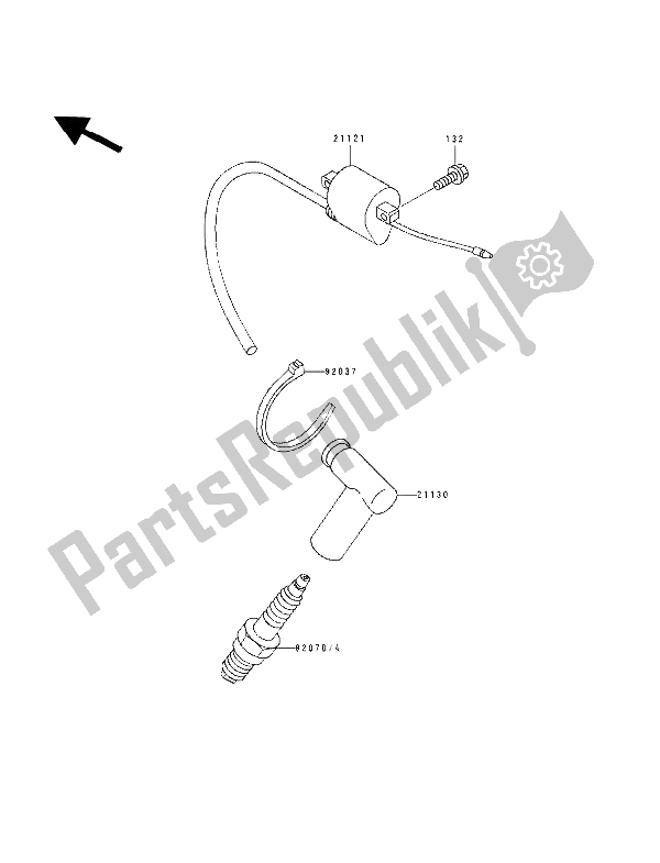 Wszystkie części do Cewka Zap? Onowa Kawasaki KX 80 SW LW 1991