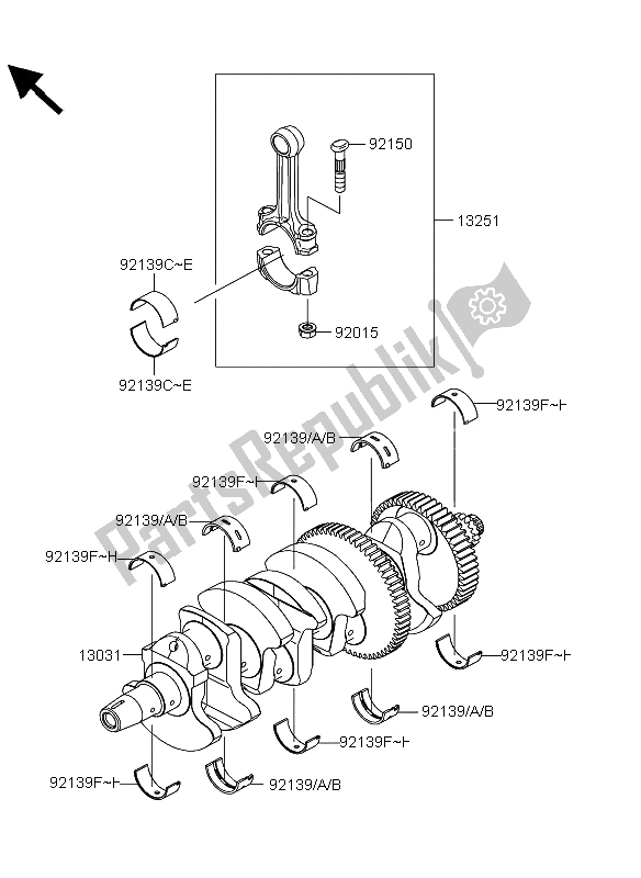 Toutes les pièces pour le Vilebrequin du Kawasaki Versys 1000 2013