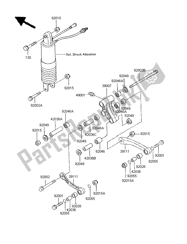 Tutte le parti per il Sospensione del Kawasaki GPX 600R 1997