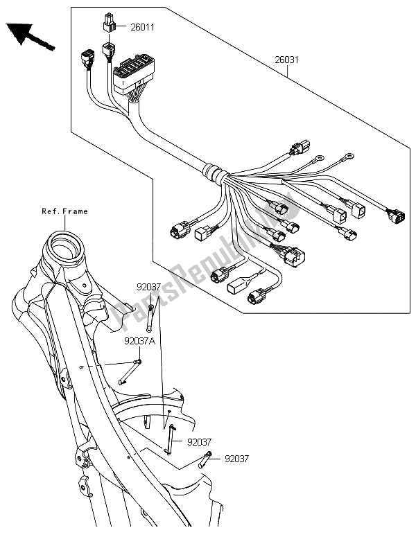 Todas las partes para Equipo Eléctrico Del Chasis de Kawasaki KX 250F 2012