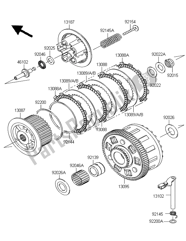 All parts for the Clutch of the Kawasaki Z 1000 SX 2012