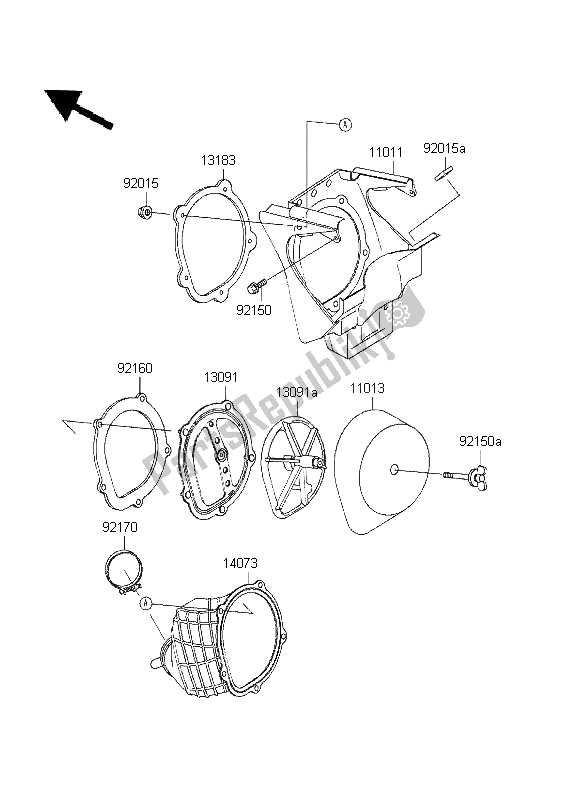 All parts for the Air Cleaner of the Kawasaki KX 250 1995