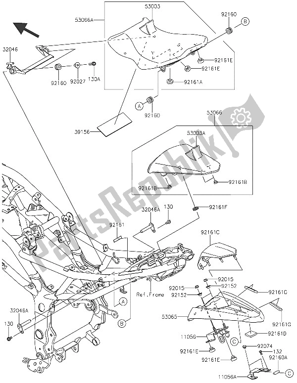 Tutte le parti per il Sedile (2) del Kawasaki Ninja 250 SL 2016