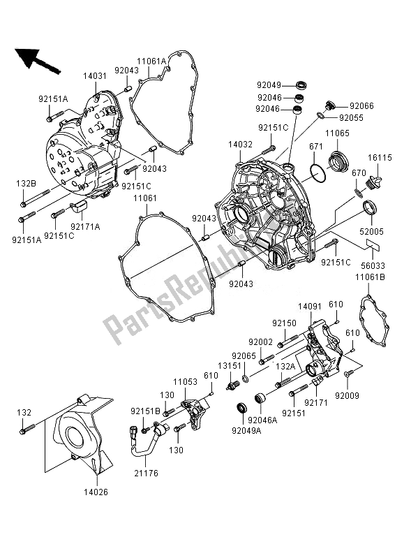 Alle onderdelen voor de Motorkap van de Kawasaki Versys ABS 650 2007