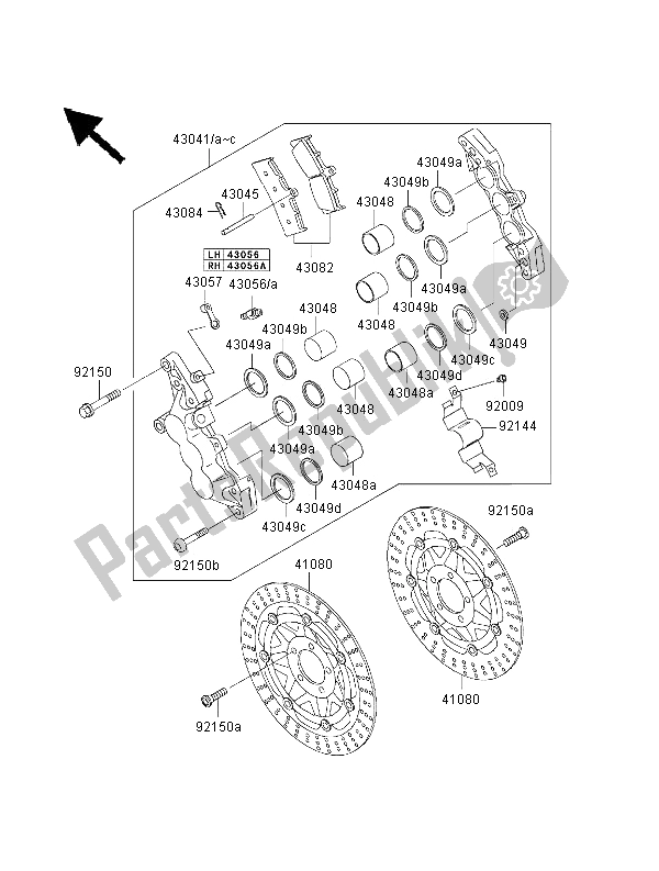 Todas las partes para Freno Frontal de Kawasaki Ninja ZX 7R 750 2000