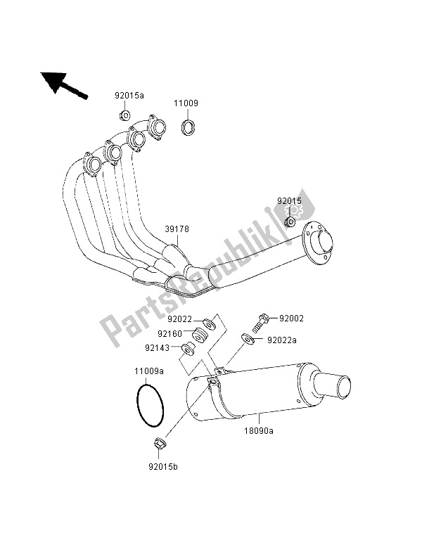 Todas as partes de Silencioso do Kawasaki ZXR 400 1997