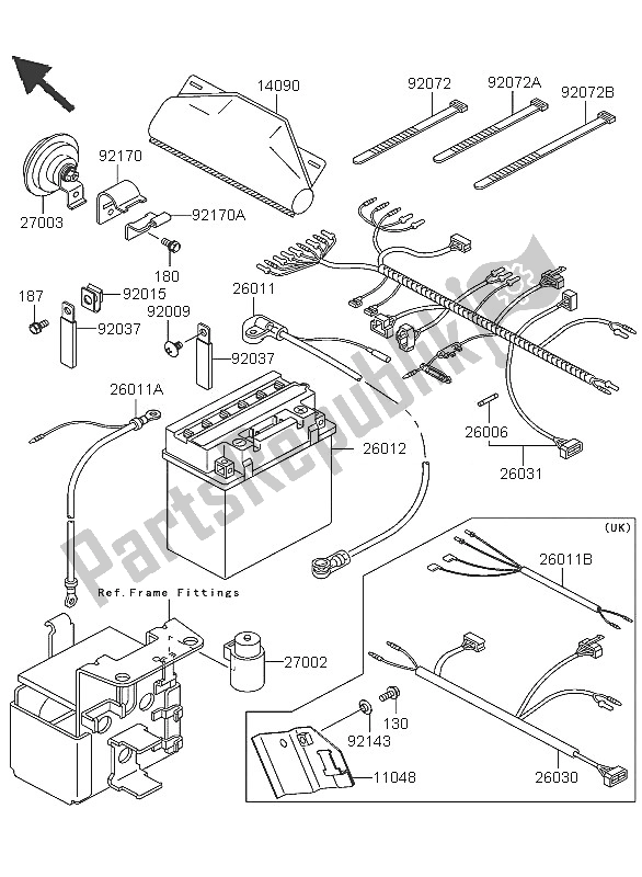 All parts for the Chassis Electrical Equipment of the Kawasaki KLF 300 4X4 2005