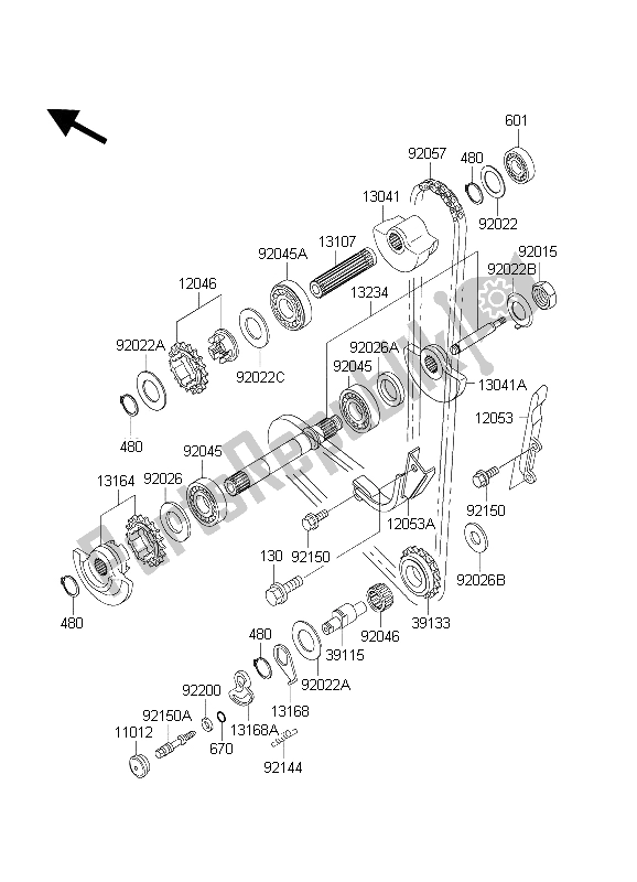 All parts for the Balancer of the Kawasaki KLR 650C 2004