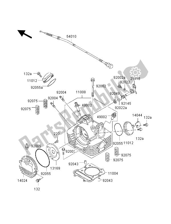 Tutte le parti per il Testata del Kawasaki KVF 300 Prairie 4X4 2002