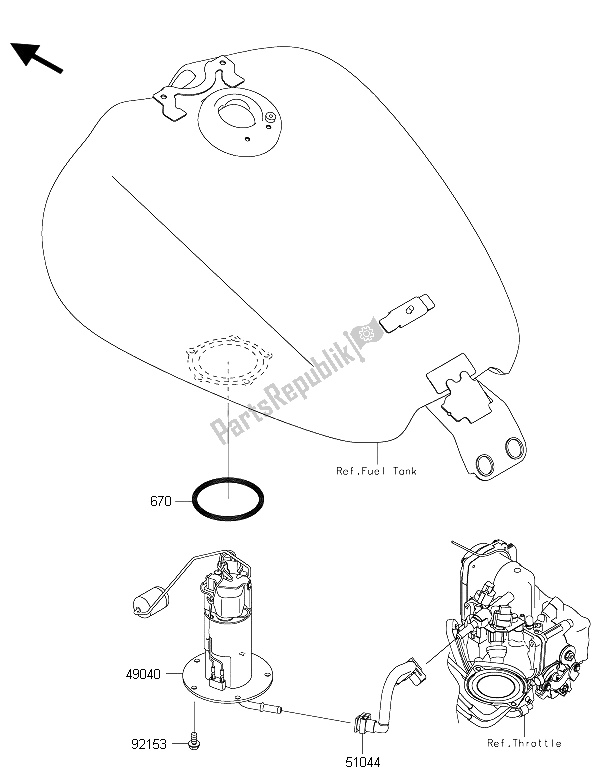 All parts for the Fuel Pump of the Kawasaki Vulcan 1700 Voyager ABS 2015