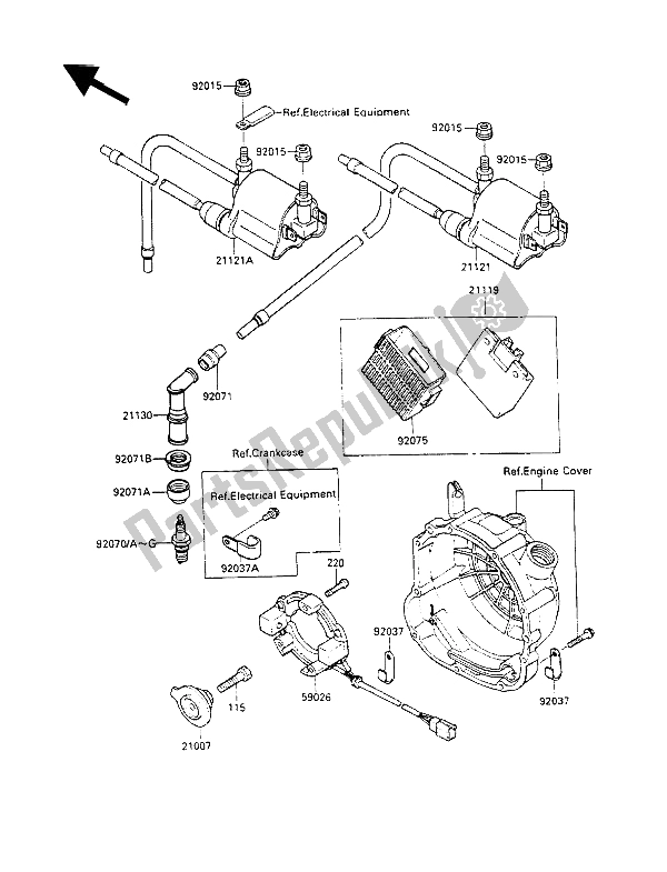 All parts for the Ignition System of the Kawasaki GPX 600R 1988