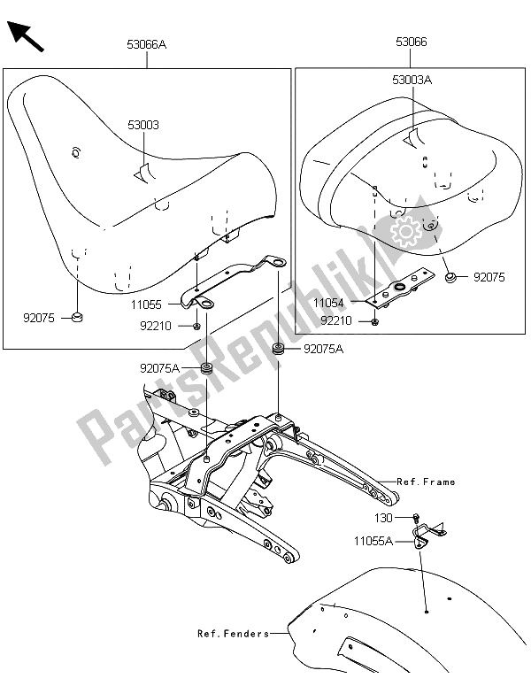 Tutte le parti per il Posto A Sedere del Kawasaki VN 1700 Voyager ABS 2013