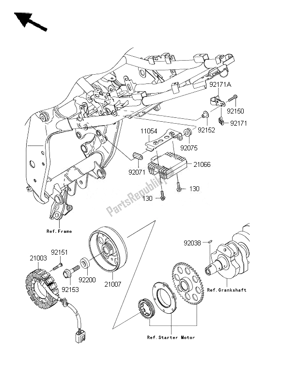 All parts for the Generator of the Kawasaki Z 1000 ABS 2007