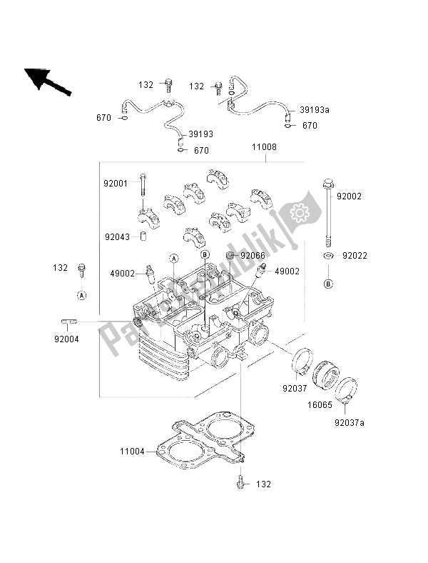 Wszystkie części do G? Owica Cylindra Kawasaki EN 500 2002